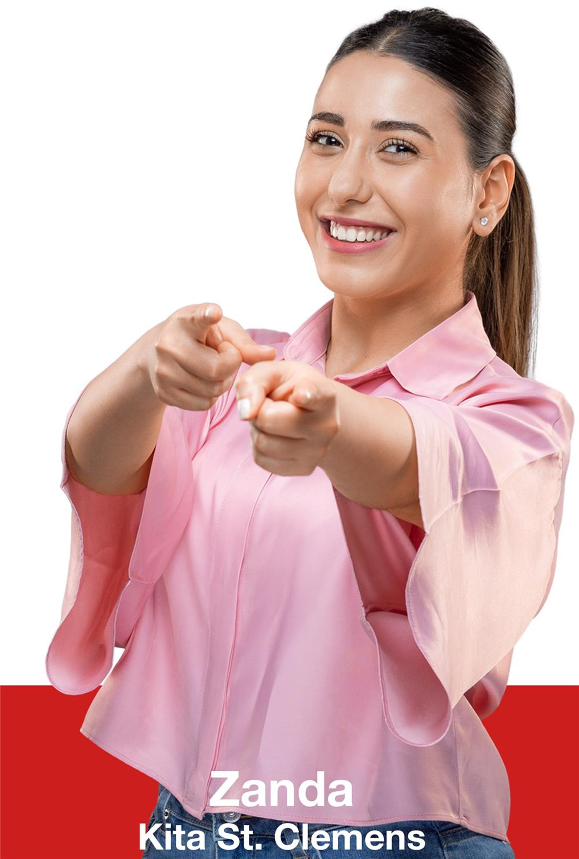 Frau mit zeigenden Finger 